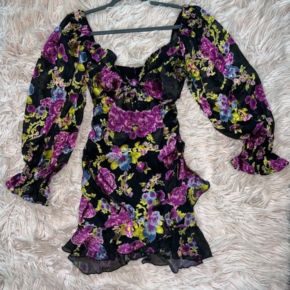 ASOS DESIGN tie front mini dress - Picture 1 of 8